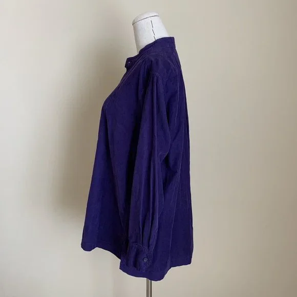 Eskandar Purple Cotton Corduroy Shirt Shirting Top Tunic Tincture sz 0 XS GOOP - Picture 4 of 11